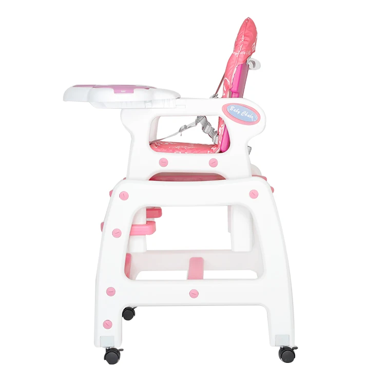 Portable Folding Multifunctional Baby feeding Chair with Chair Cover and Wheel