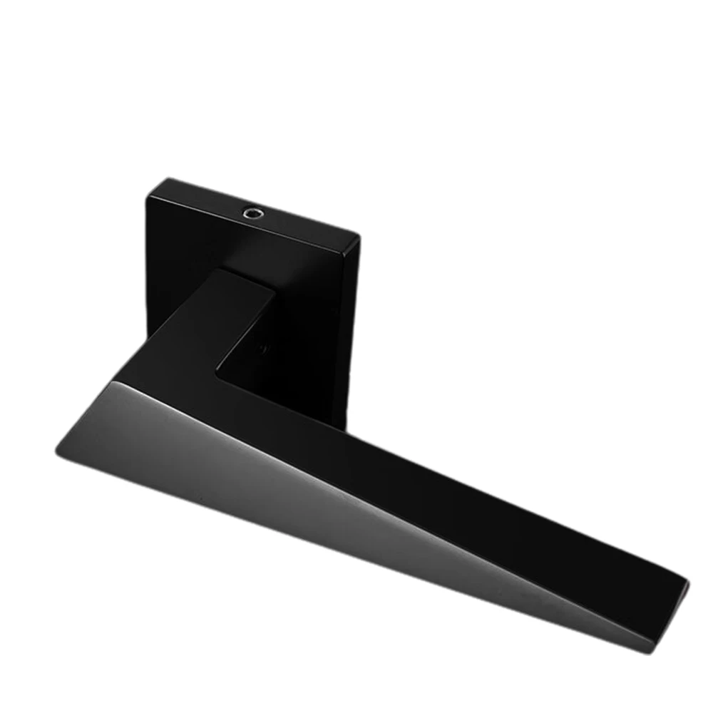 Modern luxury Italian Matt Black interior door knobs mortise Accessories European Zinc Aluminum Square Lever lock Handles