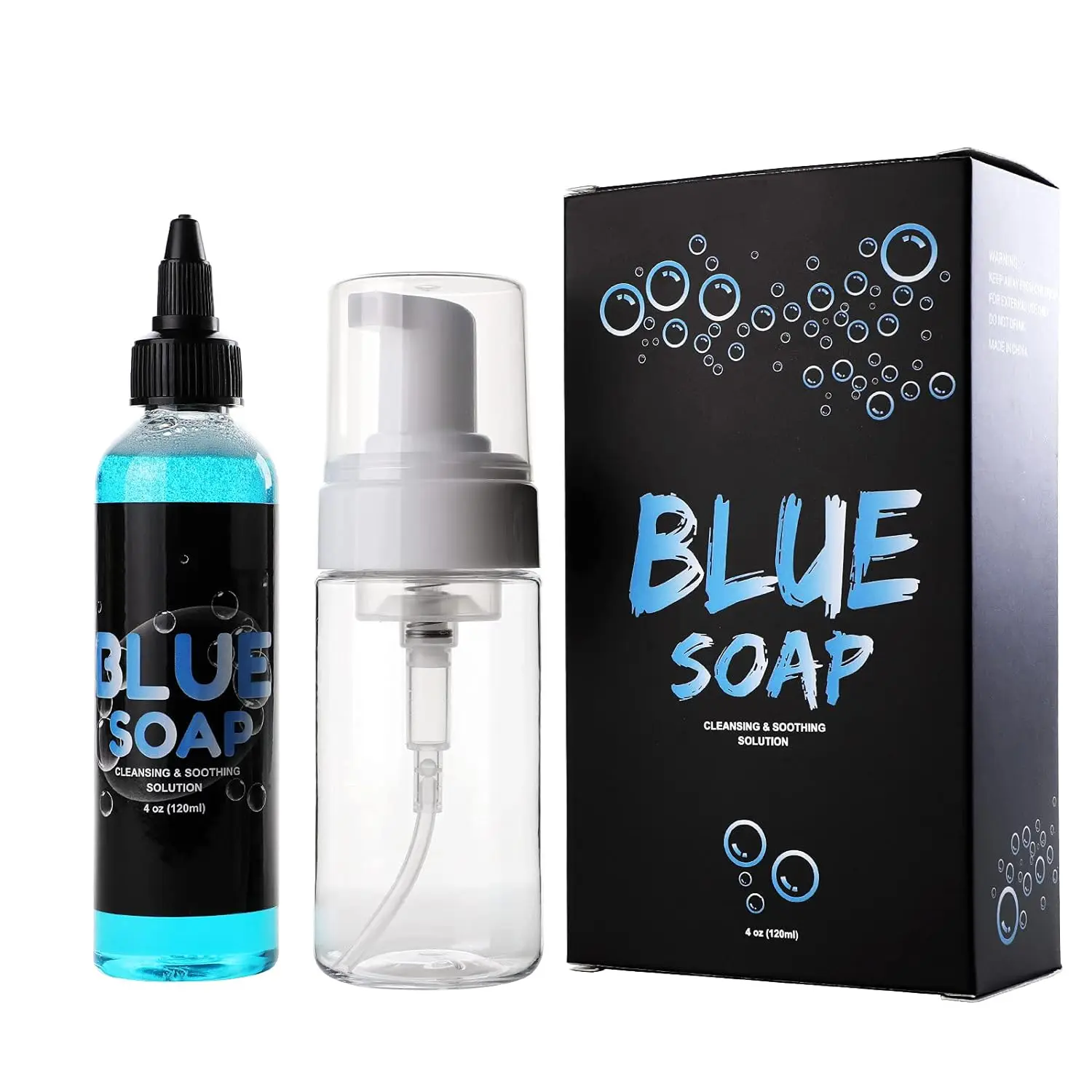 Custom Tattoo Green Blue Soap 4OZ with Foaming Bottle 100ml Cleaning Soothing Healing Solution Highly Concentrated Tattoo Soap