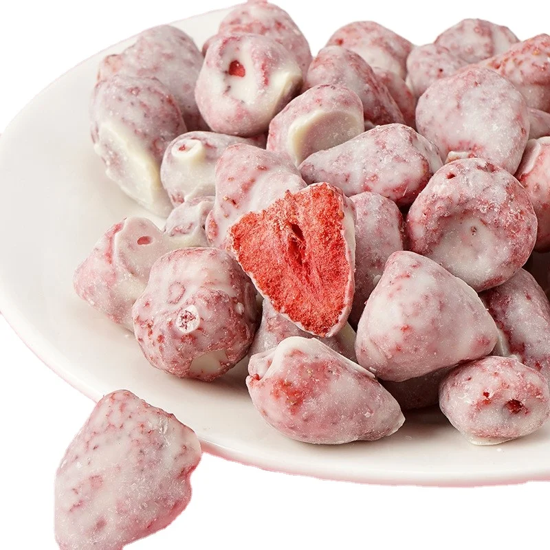 Daixiaodi freeze dried strawberry fruit chocolate dried  chocolate coated strawberry