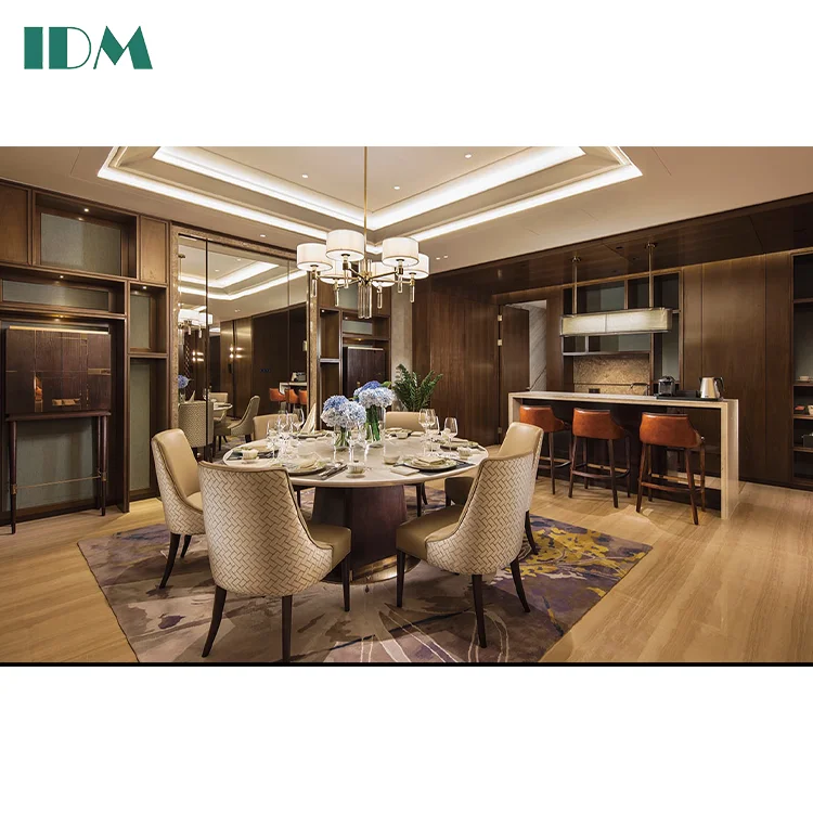 IDM-Z02 бронирование роскошные современные деревянные столы и стулья наборы мебель для гостиничной столовой