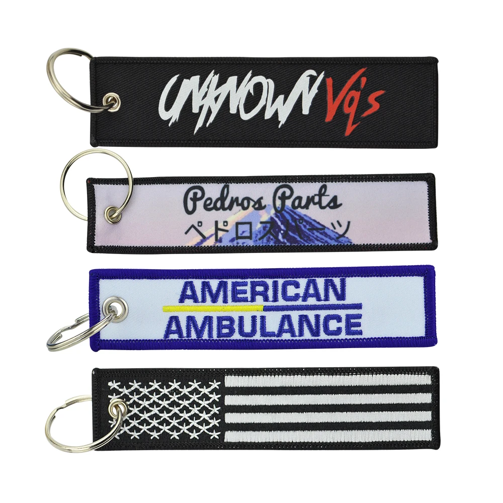 Manufacturer Jet Tag Nylon Webbing Keychain Customized Keychain Fabric Diy Keychain Supplies