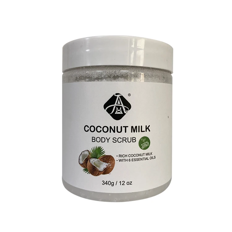 
Natural Coconut Milk Body Scrub Organic Exfoliating Deep Cleansing Salt Whitening 