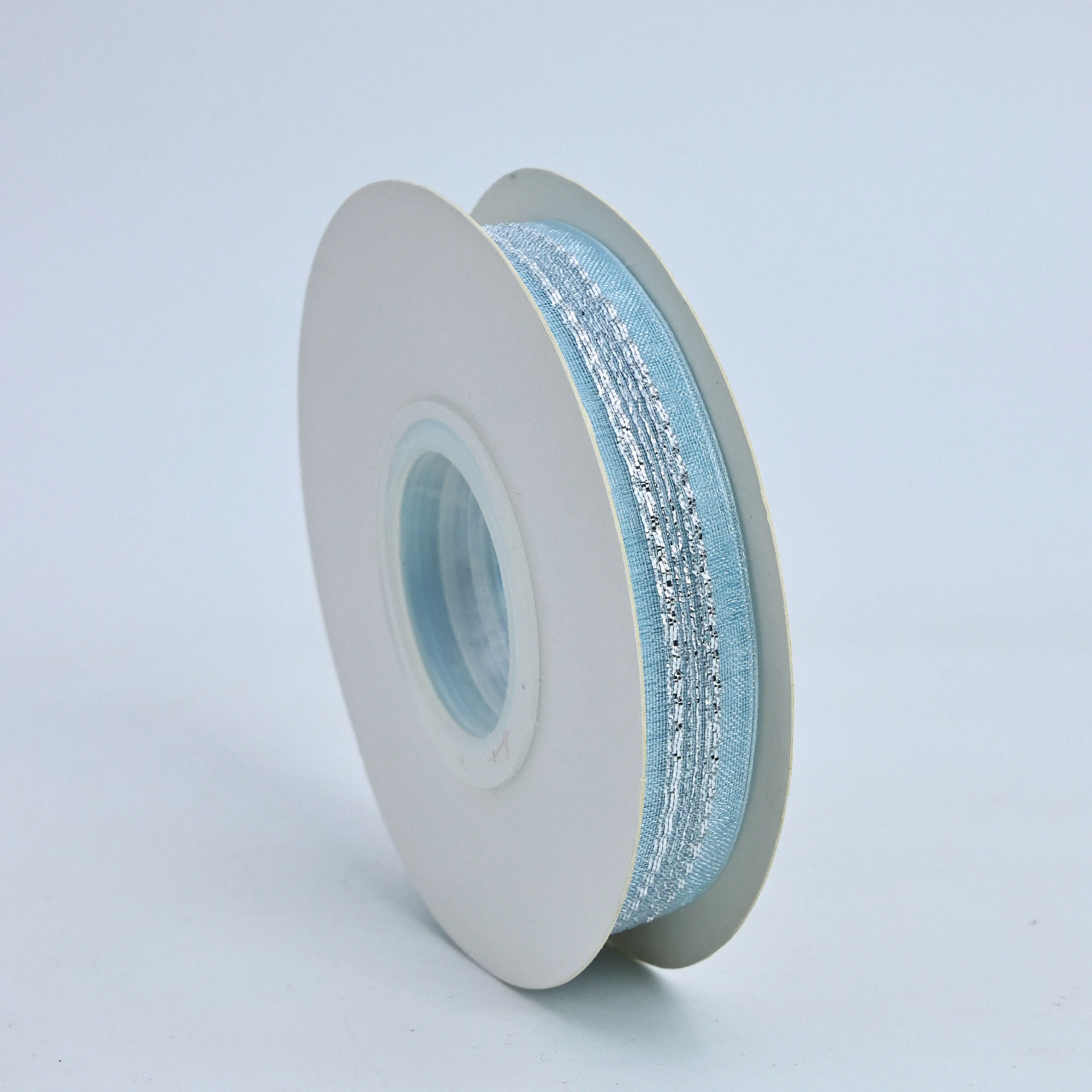 High Quality Custom Light Blue Gold Chiffon Ribbon Red Satin Organza Border Polyester Fabric Bow Logo Gift Wrap Holiday