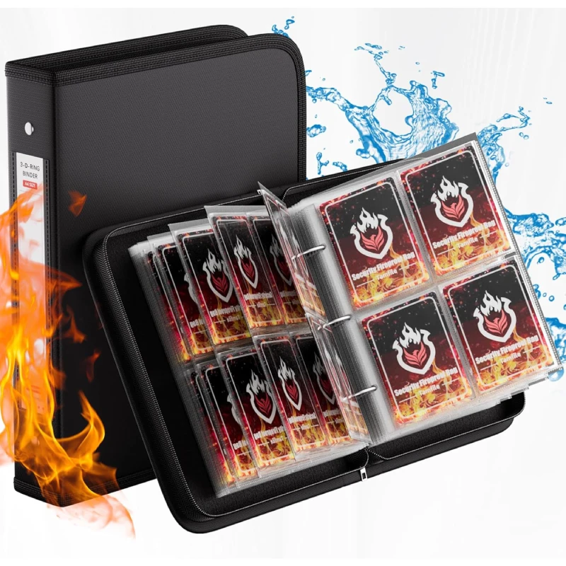 Waterproof Fireproof Trading Card Binder Kpop Photo Hockey Album Carrying Case for Card Collection Storage-Filing Product