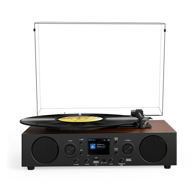 Factory New Design Home Audio Video Equipment Dab Fm Radio Cassette Cd Play Music Record Player Turntable