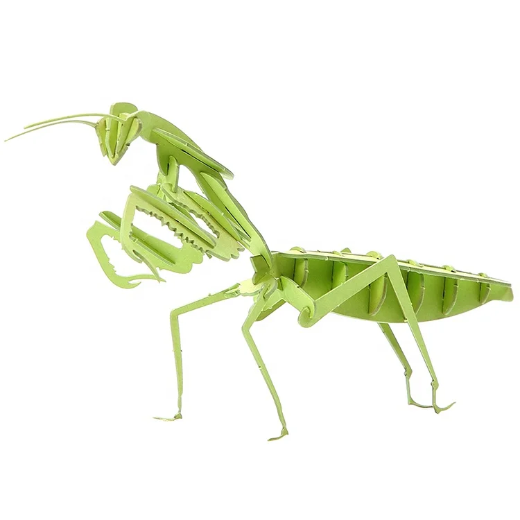 Handmade crafts 3D paper puzzle| Educational toys| Green mantis DIY toy for kids