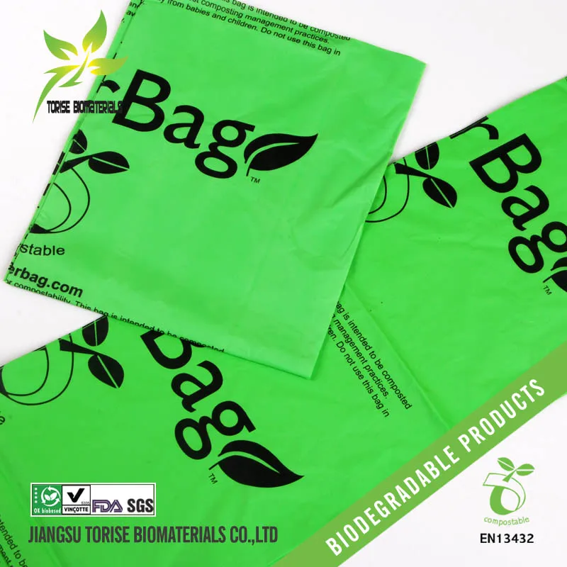 Custom Designed Eco-Friendly EN13432 Compostable Kitchen Waste Bag Biodegradable Plastic Garbage Bags Roll Compostable Trash Bag
