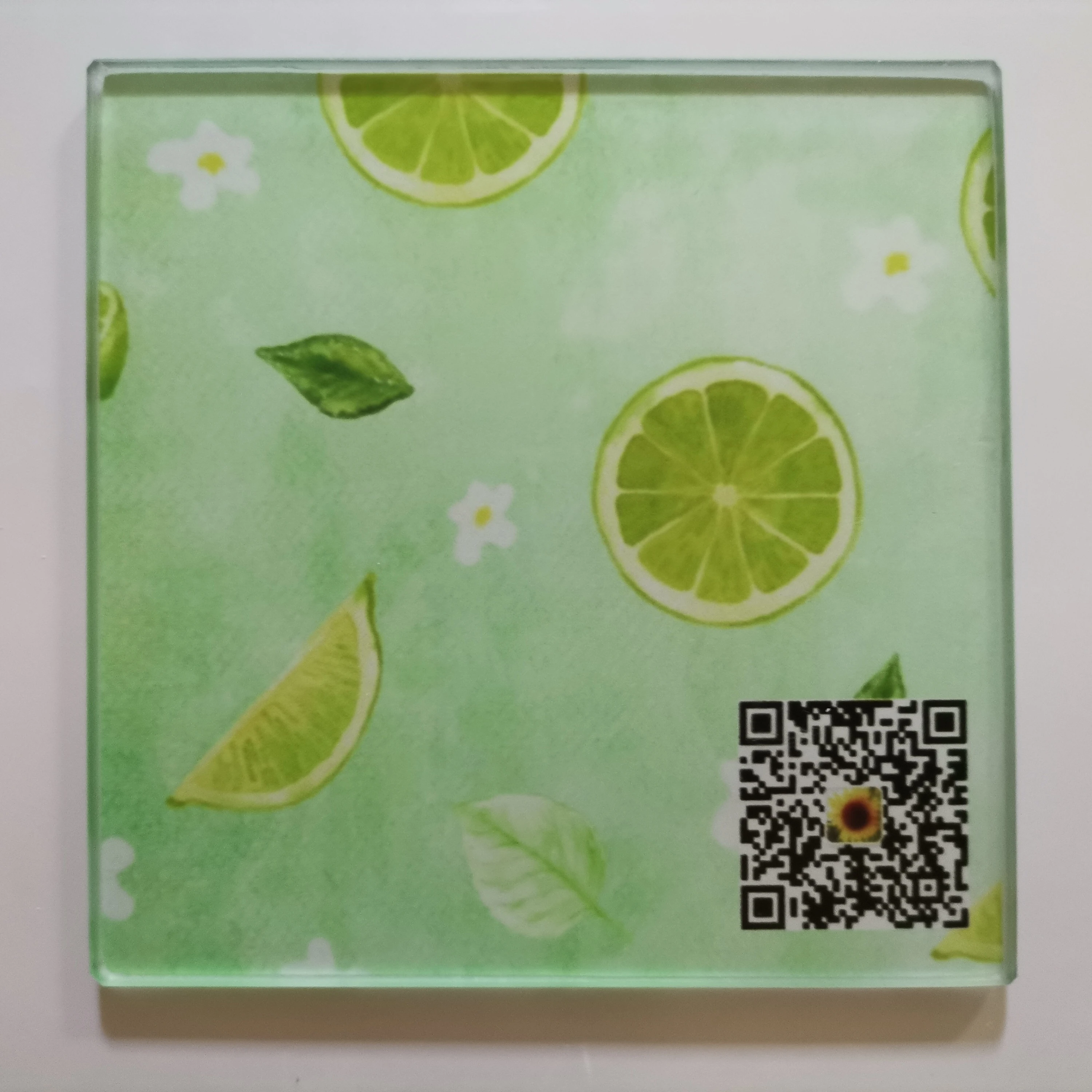 Custom Heat Press Sublimation Printing Tempered Glass Coaster For Coffee Cup
