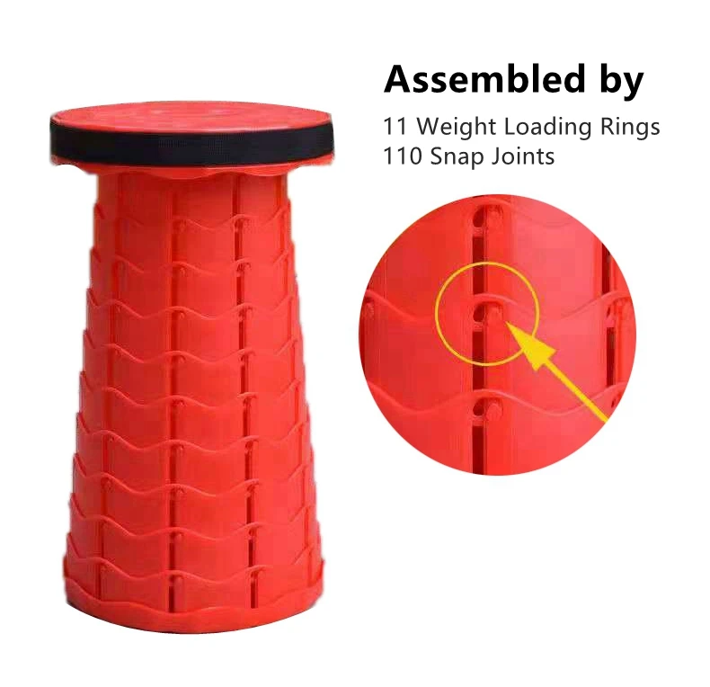 
High Quality Cheap Collapsable Portable Outdoor Plastic Stool Folding Telescopic Chair 