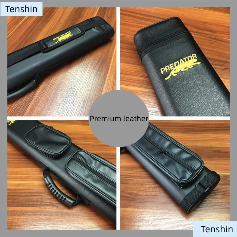Customizable1/2 Split  Pool Cue Case Bag Soft Carry Sturdy Wear Resistant Embroidery PU Leather 2 Holes/ 4Holes / 6Holes