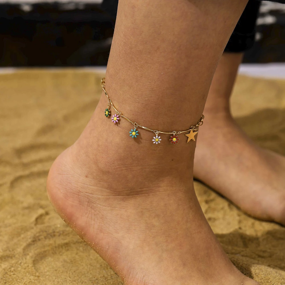 
Factory new Ladies tassel bracelet boho bracelet flower anklet for parties 