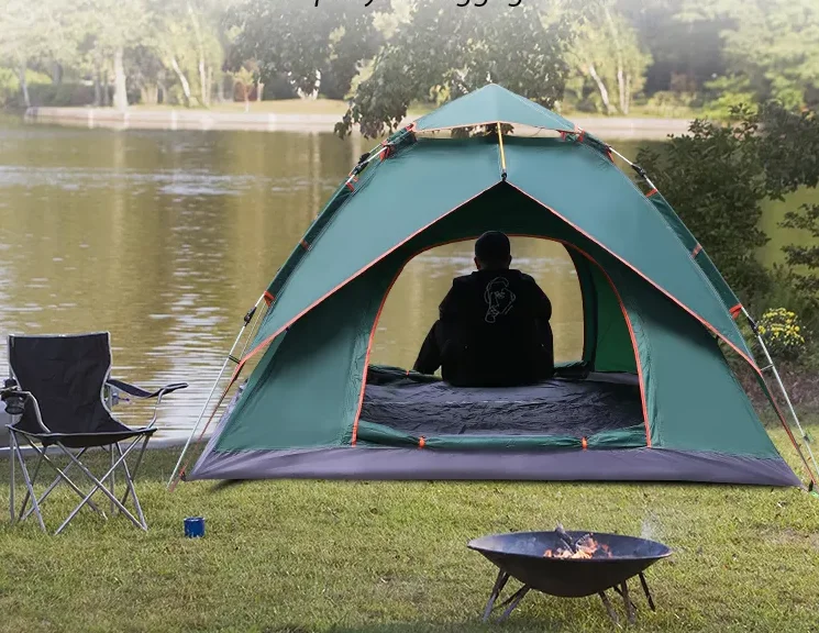 Покупайте легкие Роскошные Складные Выдвижные палатки Tipi для гламинга карпа 2 человек семейная палатка кемпинга на открытом воздухе распродажа