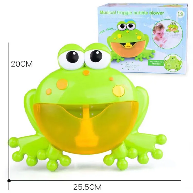 
Amazon Cartoon ABS baby bath toy frog bubble machine with music 