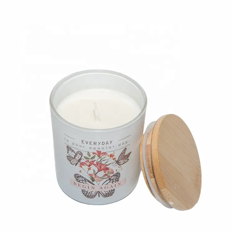 soy wax glass candle jars with metal lids flower pressed bell glass candle jar