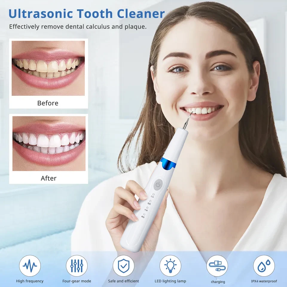 Electric Ultrasonic Teeth Cleaning Set for Overseas Audiences & Pet Clean Delights - Eliminate Calculus and Plaque, Whiten Teeth