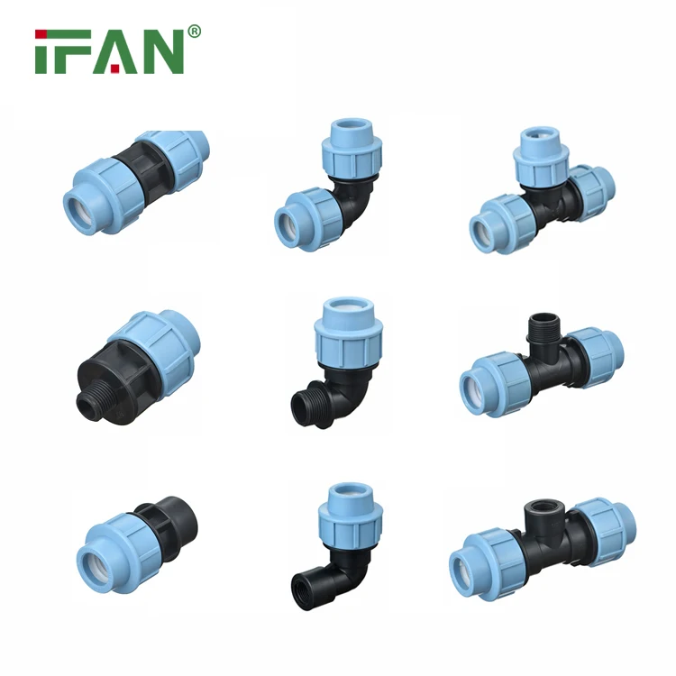 IFAN China Factory Compression Fittings Full Sizes PP PE100 Compression Fitting Irrigation HDPE Pipe Fittings For Water Supply