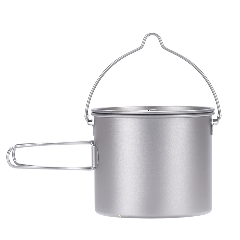 Titanium pot with bail handle  1100ml  Outdoor Camping Picnic Water Mug Cup Tableware kitchen cookware