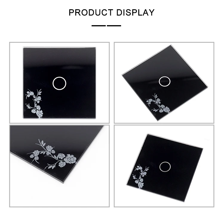 Hongxi custom glass switch panel black silk screen glass panel 3mm for light switch