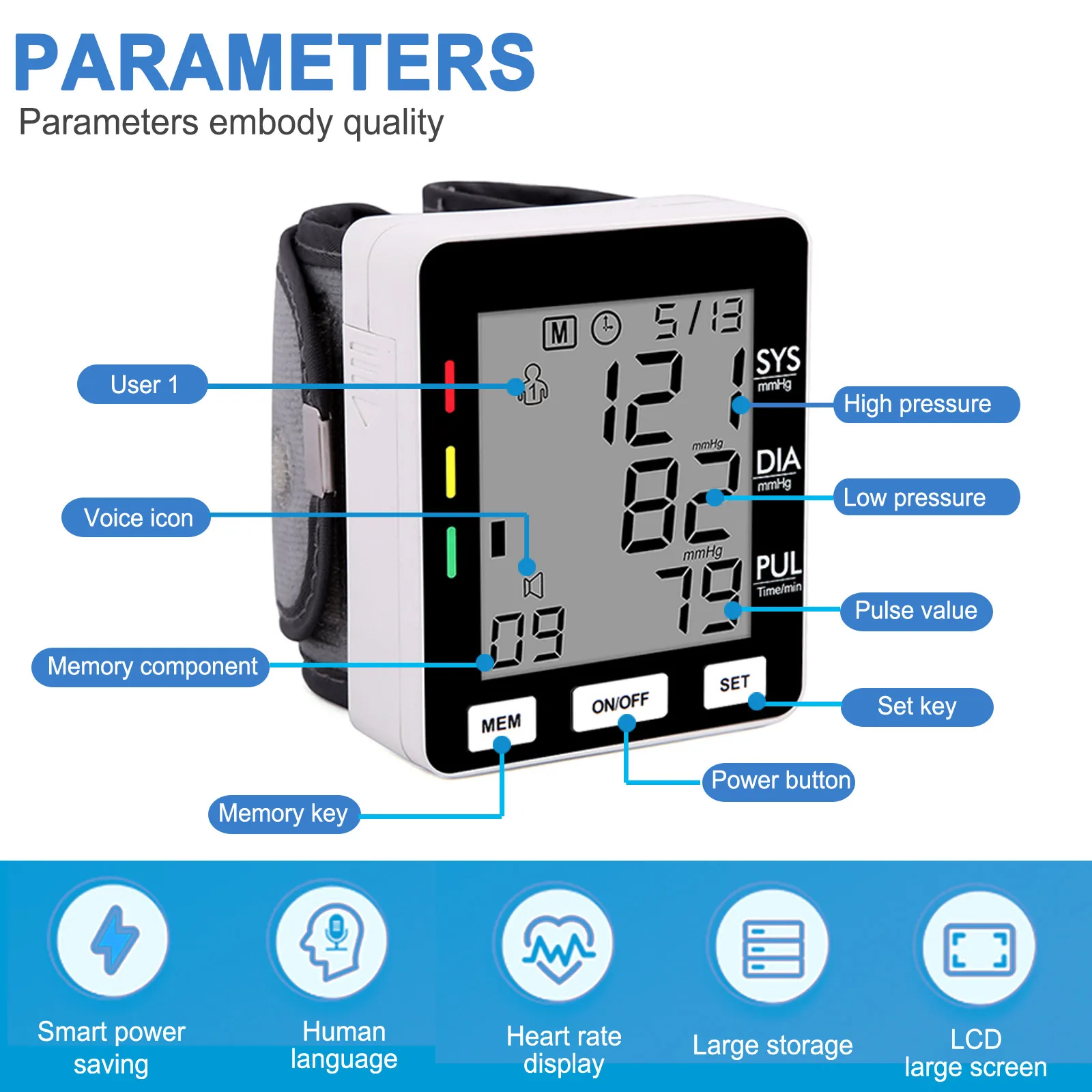 Medical CE MDR approved Customized OEM Logo Printing Wrist Blood Pressure Monitor digital Sphygmomanometer