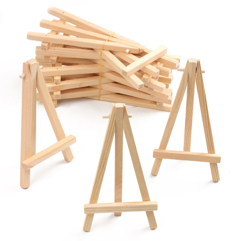 W&K Small Tabletop Display Easel Solid Wood Desk Easel Pack Table Top Pack of Mini Easels