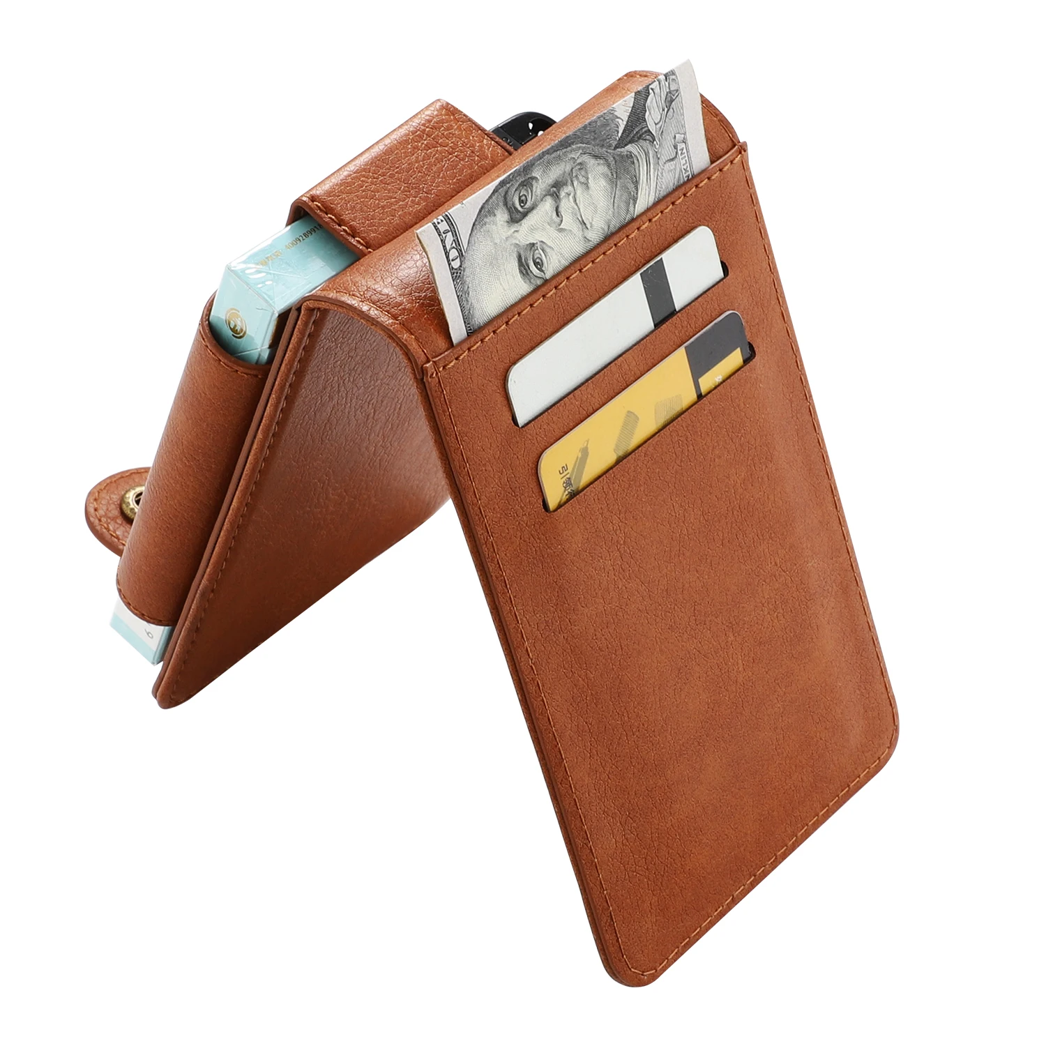 
Tobacco Box Multifunctional Easy Carrying Pu leather Cigarette Box Wallet Case with Cards Slots for Men or Women 