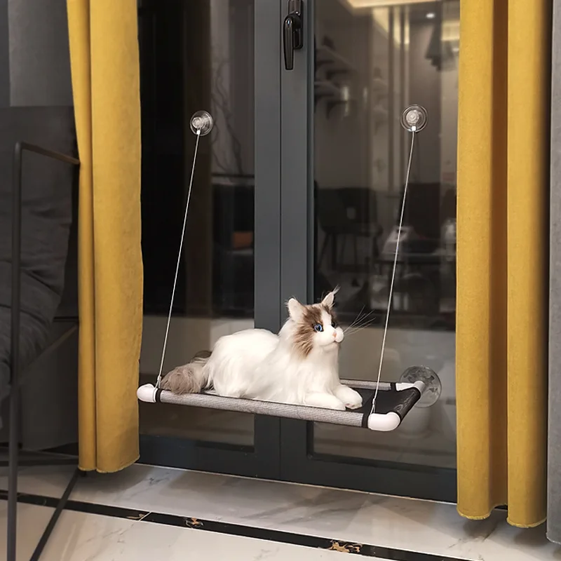 Cat Window Perch Cat Hammock Window Seat Space Saving Window Bed Mounted Bed for Large Cats Premium Set