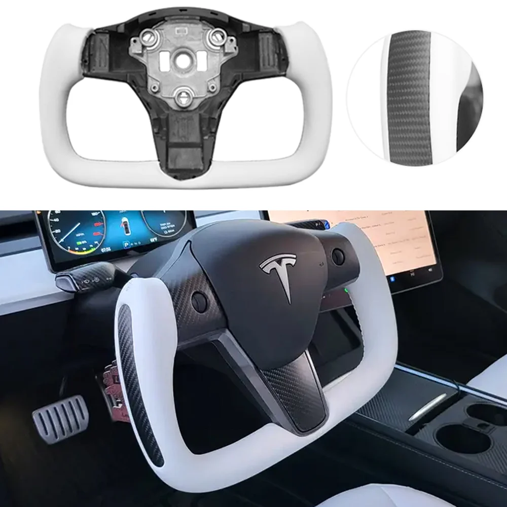 Customize tesla model x yoke Perforated Black Nappa leather tesla yoke steering wheel for Tesla Model 3 Y X S