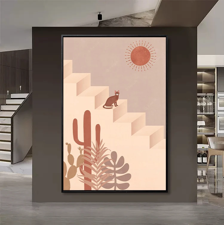 Custom abstract modern wall painting Morandi design western art ready to hang wholesale home decor canvas wall painting