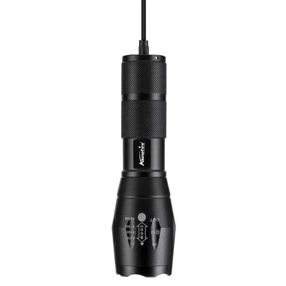 AloneFire G700 10W Led Red Zoom Flashlight USB Built-in rechargeable battery torch Hunting Camping Camera Beekeeping Light