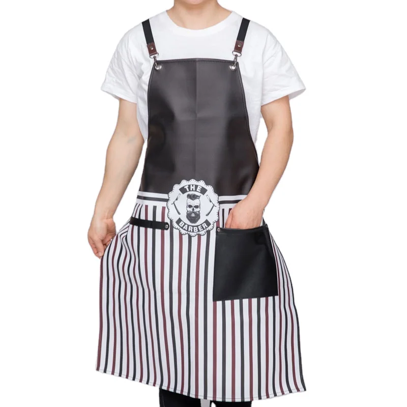 private labels Leather Salons Apron for Hair Cutting Cape Barber Pocket Hair Cutting Dyeing Cape drop shipping