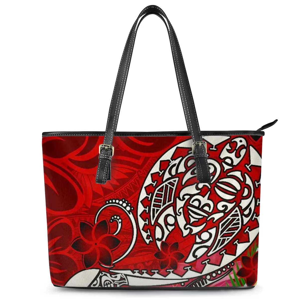 2022 Polynesian Tattoo fashion custom tote bags women handbags ladies large two compartment tote bag