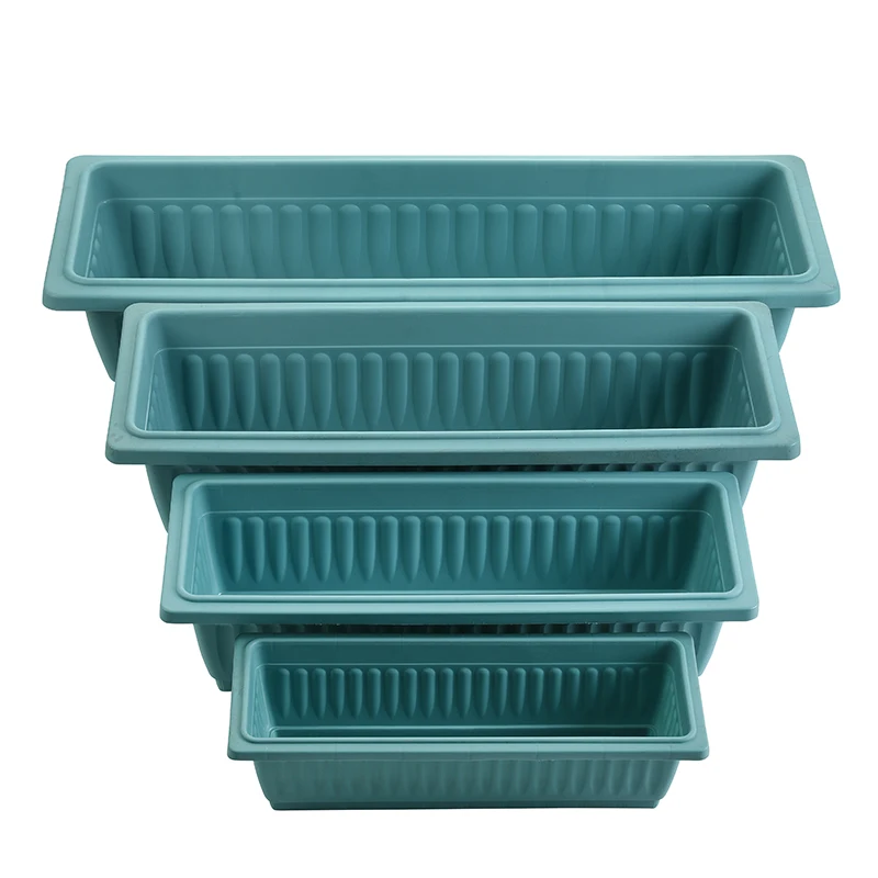 Home Decoration Balcony Garden Window Box Planter Troughs Brown Big Plastic Rectangular Pots For Plants