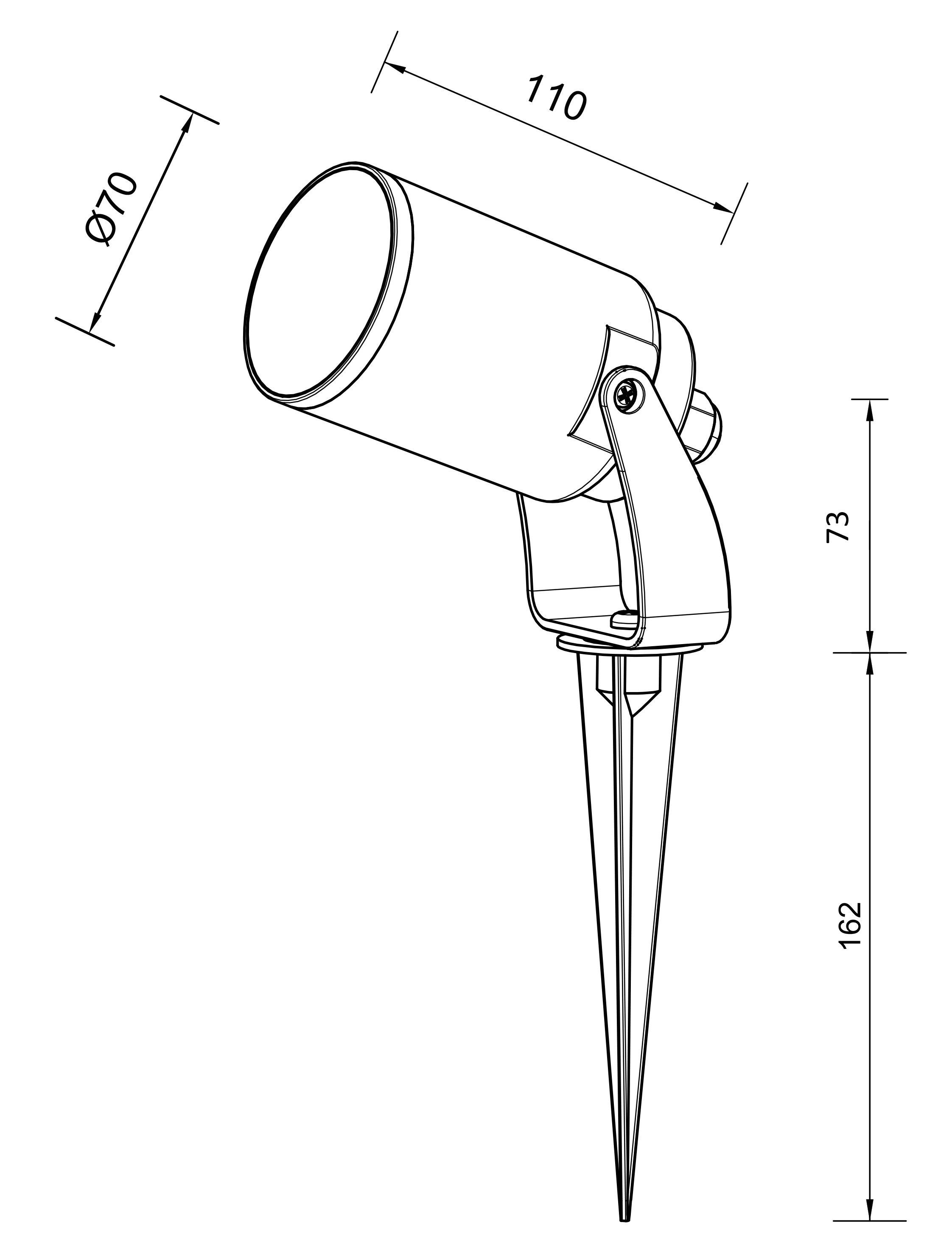 S1017 Ip65 waterproof exterior spike lamp PC material gu10 lampholder Garden Spot Lighting Outdoor Ground Spike Light