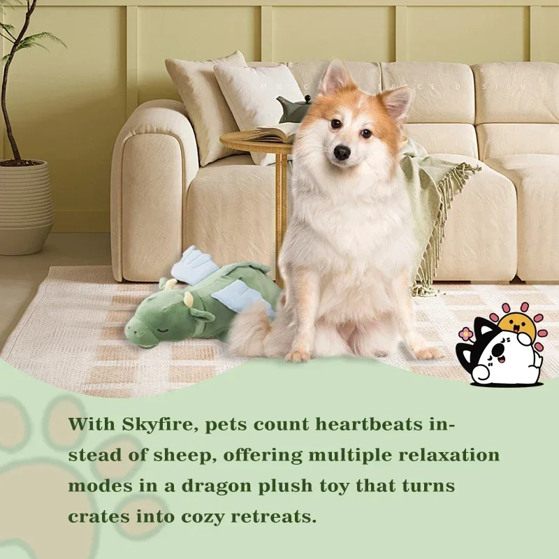 PETFULED Gem Flying Dragon Dog Heartbeat Toy,Puppy Separation stress , Behavioral Training Aid for Sleep Plush