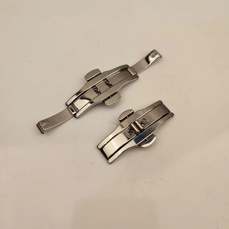4 5 6mm Stainless Steel Watch Clasp For Longines Double Push Butterfly Watch Band Silver Buckle for Button Accessories