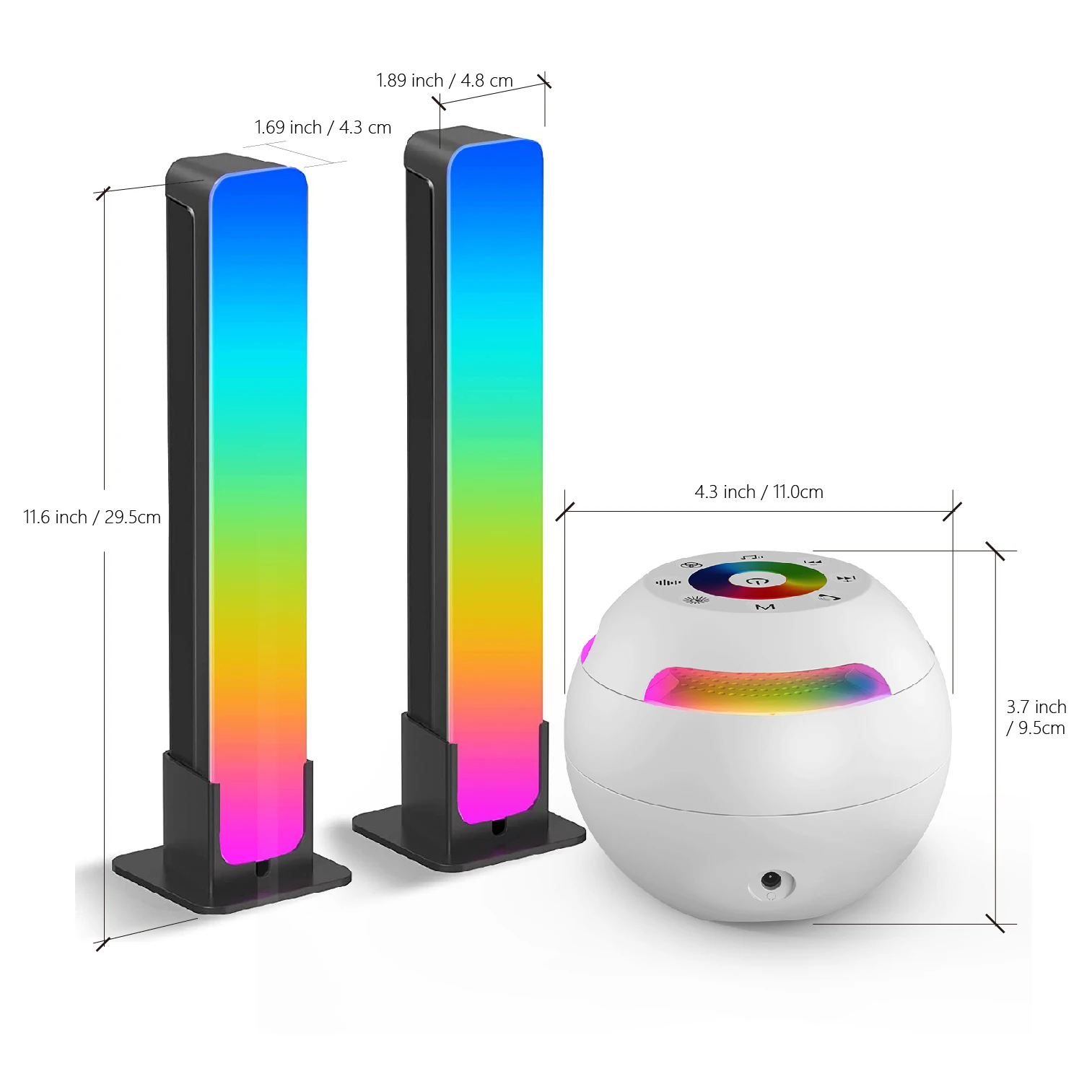 Smart RGB Pickup Music Rhythm Light Bar Wireless Sound Activated LED Ambiance Light Bar