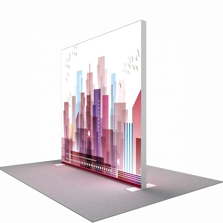 Portable Exhibit Display Backlit Custom Illuminated Tension Fabric Modular Aluminum Advertising Promotion LED Light Box Stand