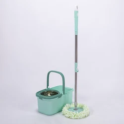 Household Wet and Dry Rotary Mop Hands-free Lazy Mop 360 Degree Magic Microfiber Round Spin Mop Bucket with Wheels