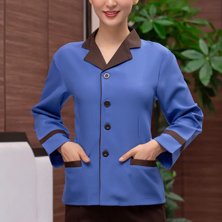 Hotel Cleaning Clothes Long-sleeved Cleaning Staff Autumn and Winter Clothes Housekeeping Uniforms Cleaning Uniforms