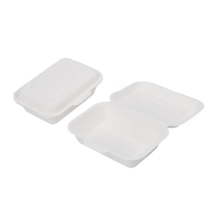 wholesale biodegradable bagasse pulp food containers to go boxes restaurant disposable lunch box takeaway food packaging box