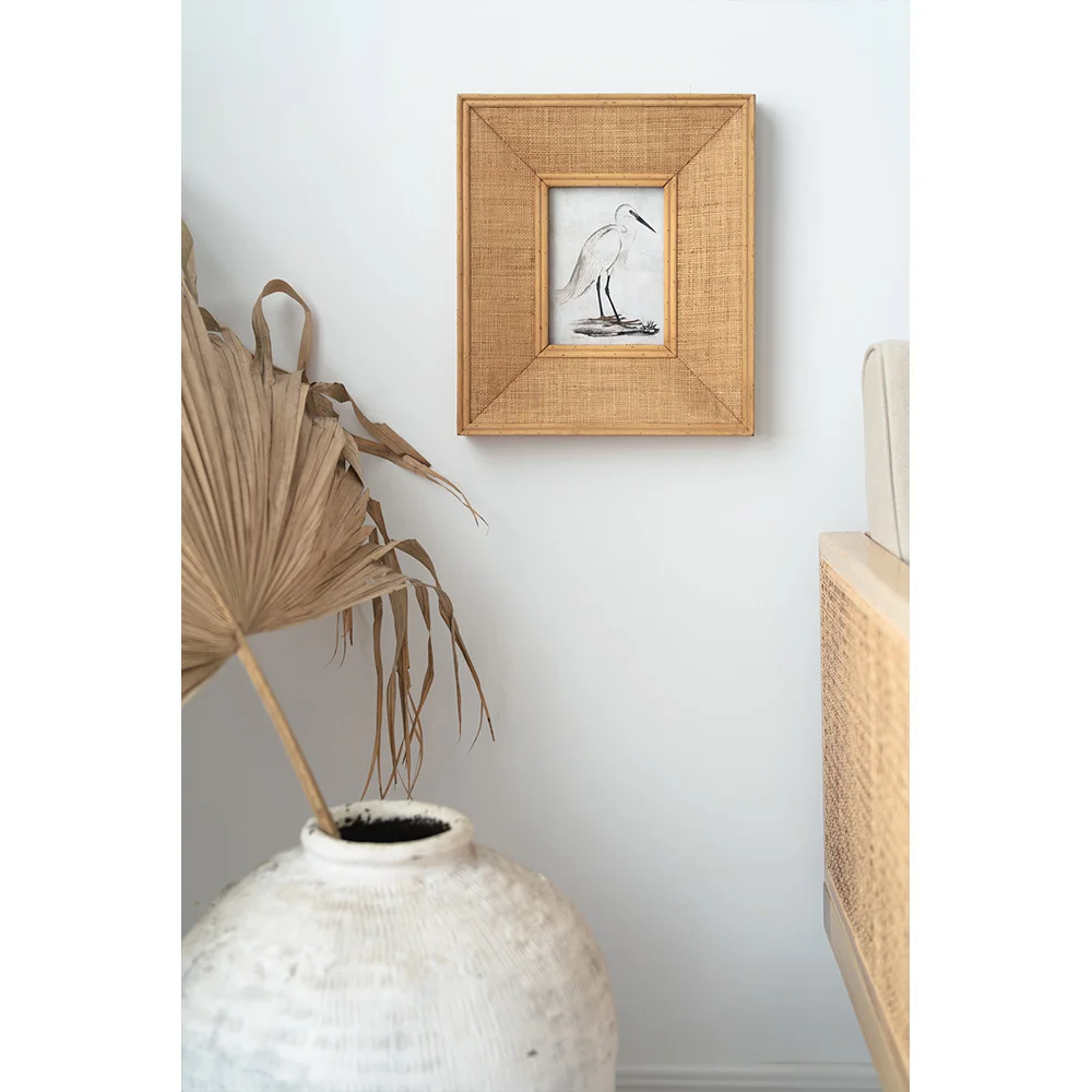 Rattan Wicker Woven Frame Wall Hanging Square Decorative Picture Photo Frame Rustic Top Quality Natural Home Decor 30 Carton