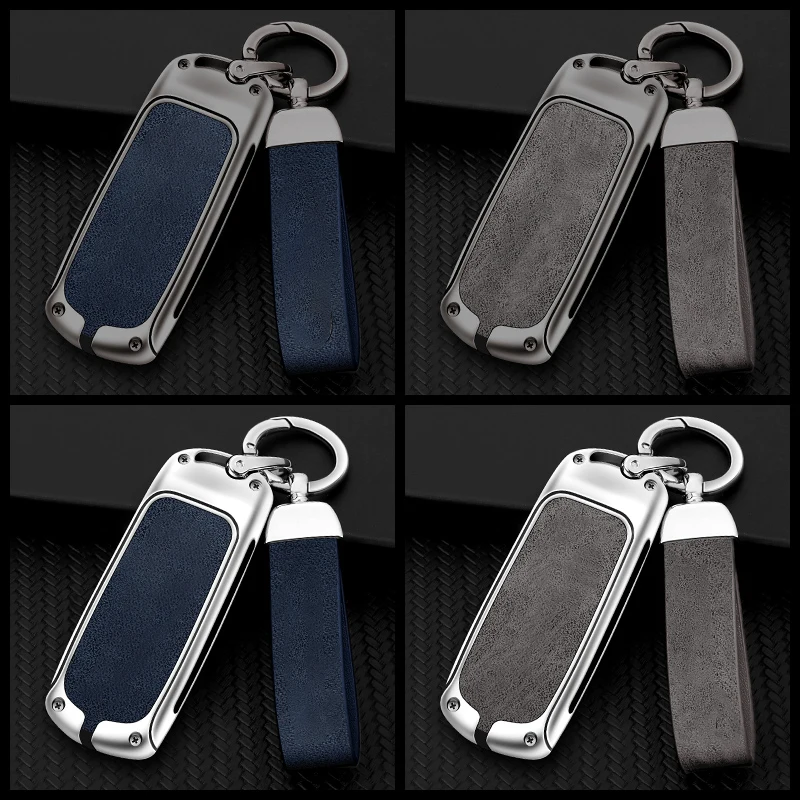 Metal Leather Car Logo Key Case Cover For Mazda 2 3 5 6 Demio CX-3 CX-4 CX-5 CX-7 CX-9 MX-5 Atenza Axela Keychain Accessories