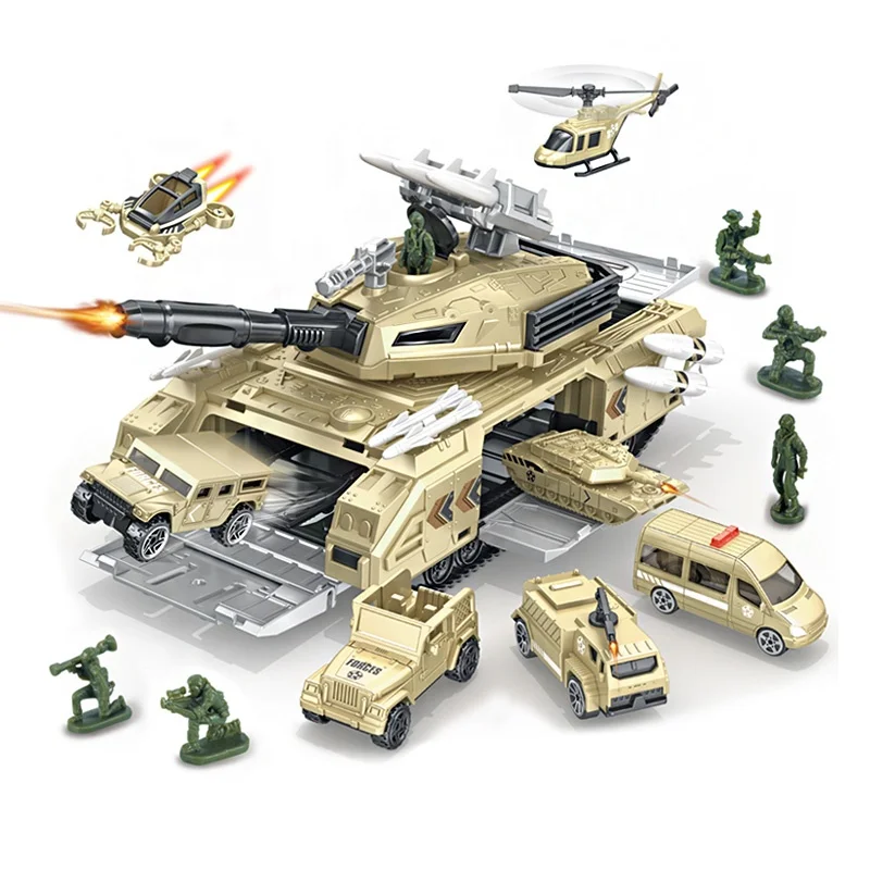 Boys Toy Military tank Play Set Army tank Toy With 2 Mini Cars