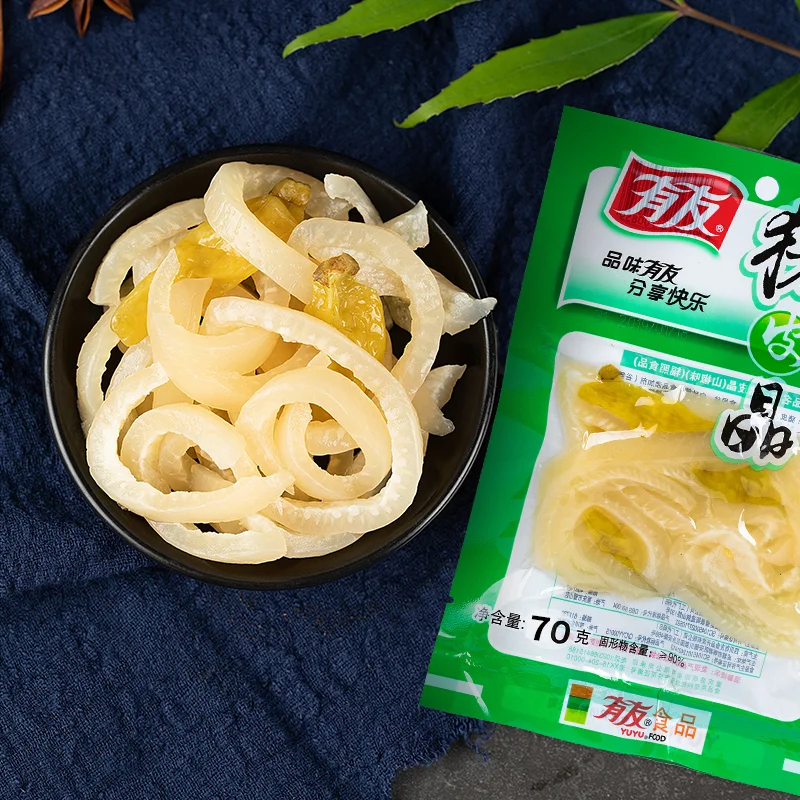Китайские известные острые МЯСНЫЕ ЗАКУСКИ маринованный перец кожура для спины свинины 60 г в пакете готовый к