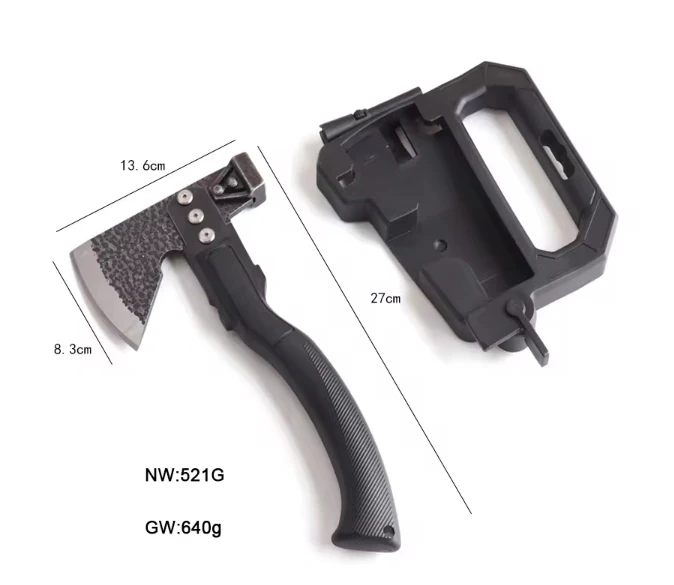 Multifunctional Hammer Head Axe Survival Tactical Tool Axe with Whistle Sheath