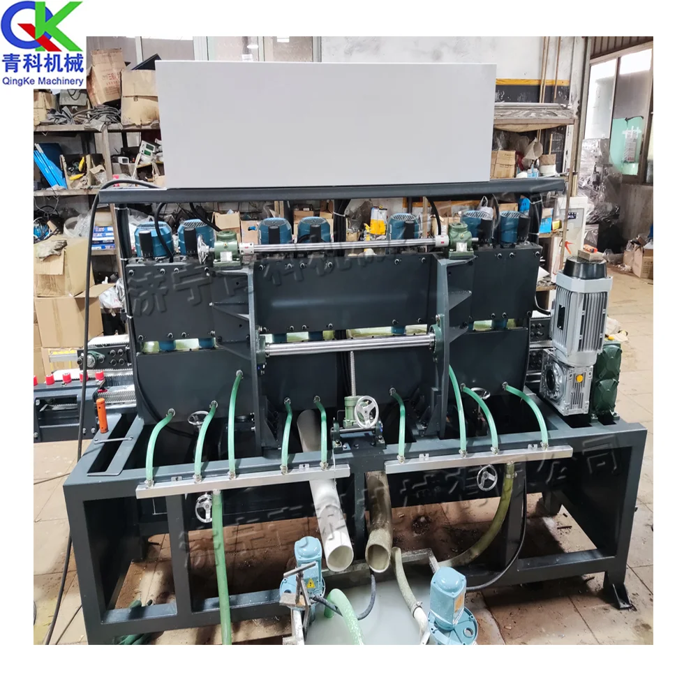 0-3m/ min Decorative Rock Plate Grinding Plate Chamfering Machine 4 Head Glass Straight Line Trimming Machine