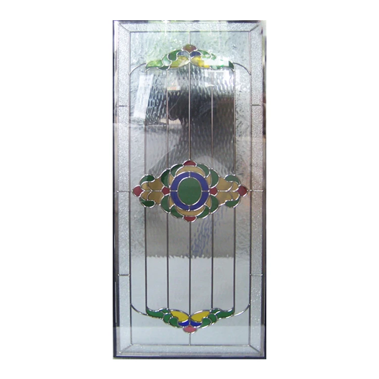 
New Design Black Images Double Tempered Palette Art Wrought Iron Door Glass 