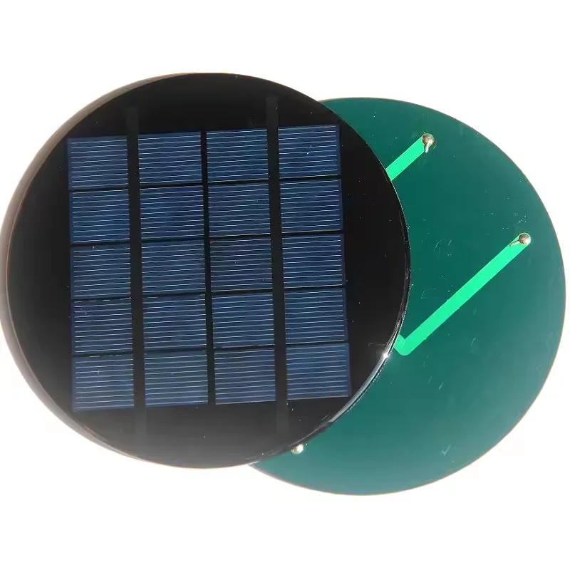 BUHESHUI 1.1W 5V Solar Panel Charr Polycrystalline Silicon Round Diameter 120MM for 3.7V Battery Light Solar Cells