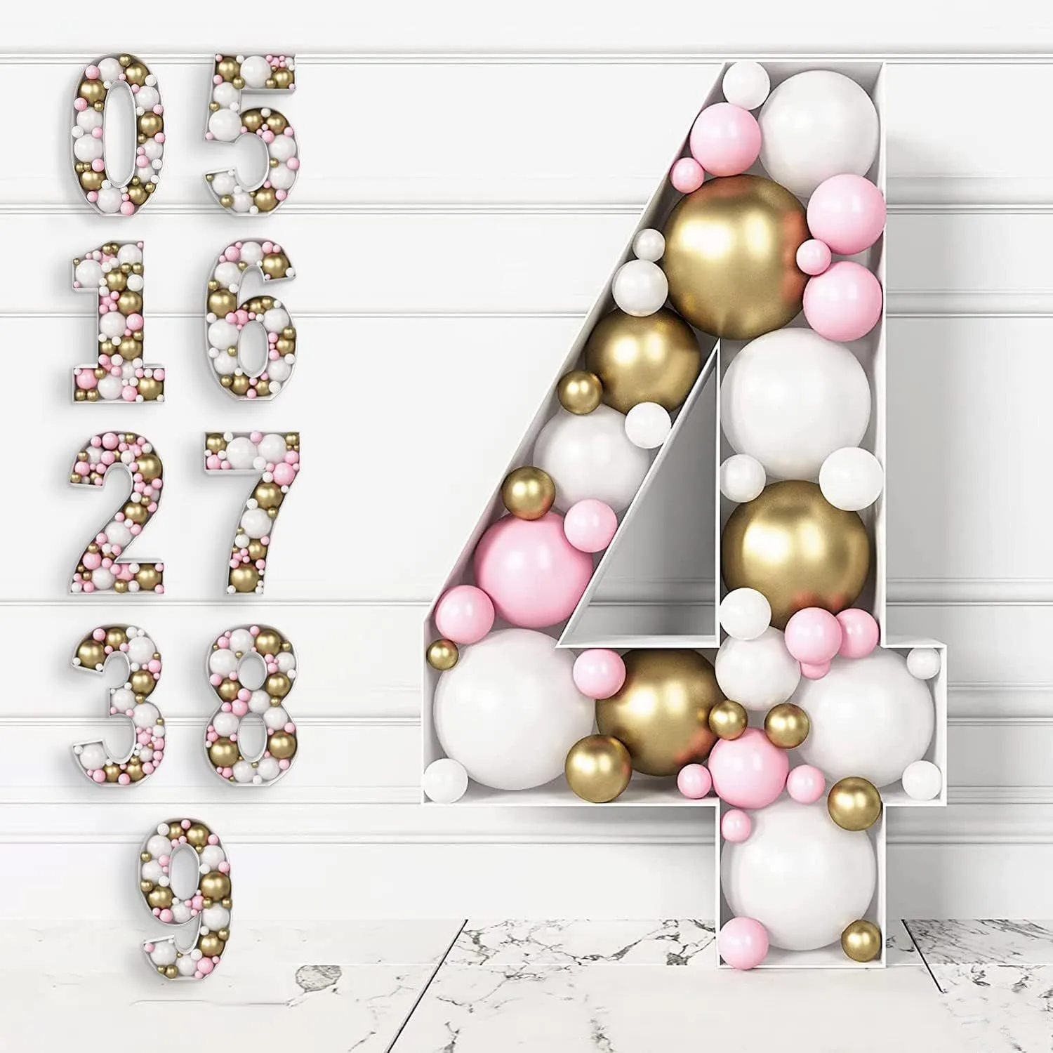 Stereoscopic digital KT board Mosaic digital balloon frame for birthday party